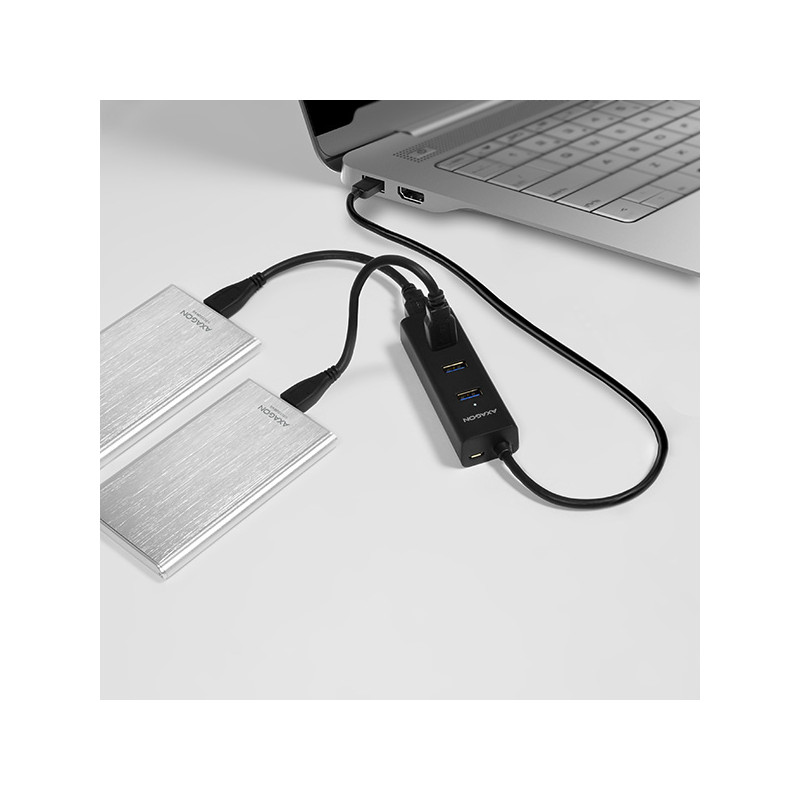 AXAGON HUE-S2B, 4x USB 3.0 CHARGING húb, micro USB napr. konektor, kábel USB-A 30cm
