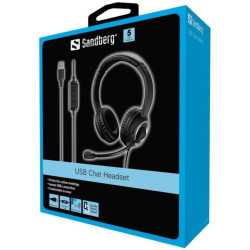 NONAME - Sandberg PC sluchátka USB Chat Headset s mikrofónom, čierna