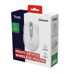 Trust Ozaa/Kancelárska/Optická/Pre pravákov/3 200 DPI/USB+BT/Biela