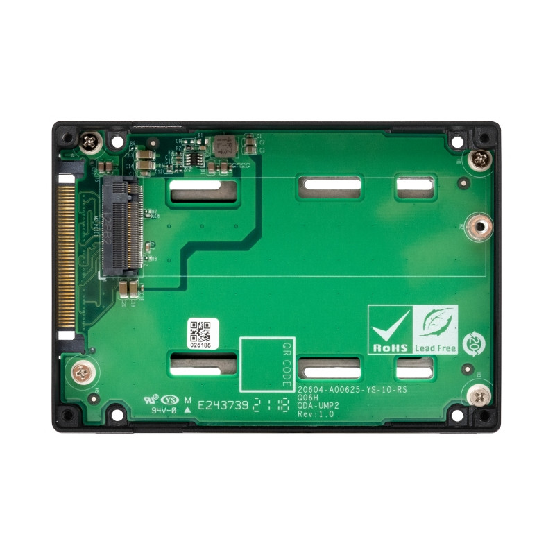 QNAP adaptér QDA-UMP4 (1x M.2 2280 PCIe 4.0 NVMe SSD slot v 2,5'' U.2 PCIe 4.0 NVMe SSD rámčeku)