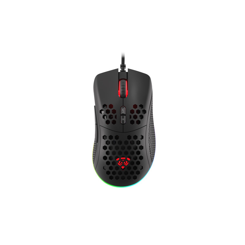 Genesis herná optická myš KRYPTON 555/RGB/8000 DPI/Herná/Optická/8 000 DPI/Drôtová USB/Čierna