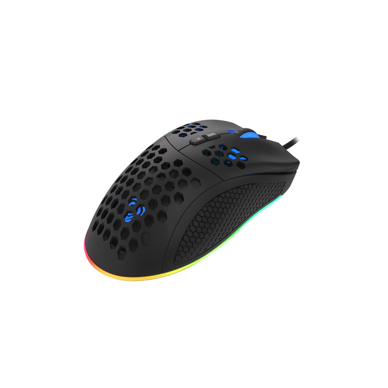 Genesis herná optická myš KRYPTON 555/RGB/8000 DPI/Herná/Optická/8 000 DPI/Drôtová USB/Čierna