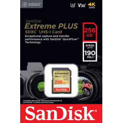 SanDisk Extreme PLUS/SDXC/256GB/UHS-I U3 / Class 10