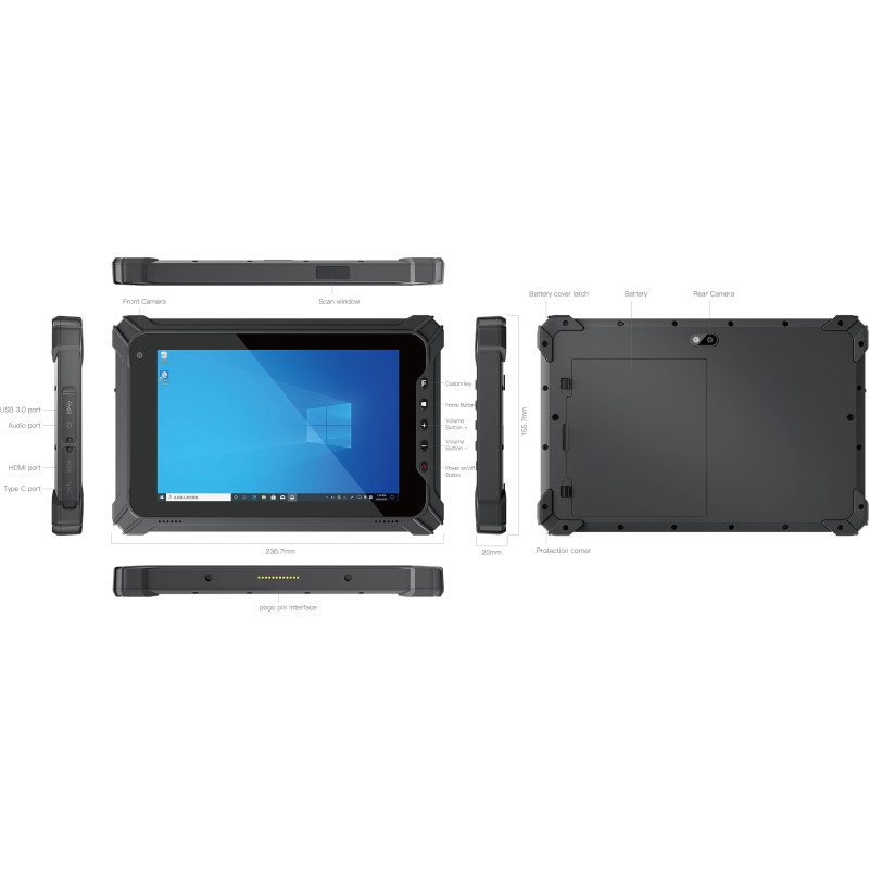X-POS - 8'' V-Pad Industry W8 - priemyselný tablet, 8/128GB