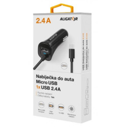 ALIGATOR - Aligátor nab. do auta 2xUSB výstupom 2,4A, čierna