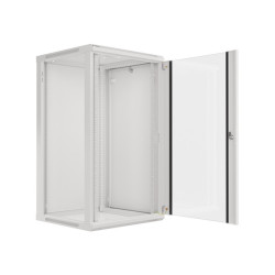 LANBERG 19'' RACKOVÁ SKRIŇA PRO MONTÁŽ NA STENU 22U/600X600 (FLAT PACK) S PROSKLENÝMI DVERAMI ŠEDÁ V2
