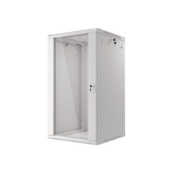 LANBERG 19'' RACKOVÁ SKRIŇA PRO MONTÁŽ NA STENU 22U/600X600 (FLAT PACK) S PROSKLENÝMI DVERAMI ŠEDÁ V2