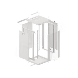 LANBERG 19'' RACKOVÁ SKRIŇA PRO MONTÁŽ NA STENU 22U/600X600 (FLAT PACK) S PROSKLENÝMI DVERAMI ŠEDÁ V2