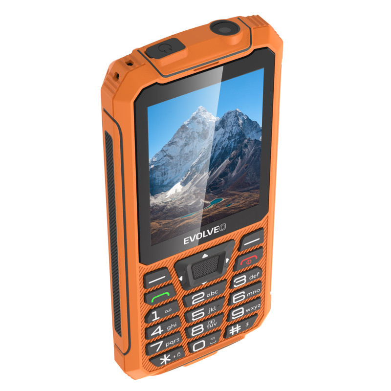 EVOLVEO StrongPhone Z6, IP68 odolný Dual SIM telefón, 2,8'' LCD, 4000mAh, Powerbanka,, oranžový