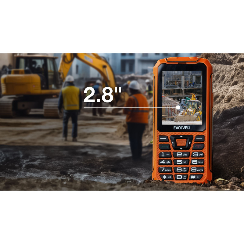 EVOLVEO StrongPhone Z6, IP68 odolný Dual SIM telefón, 2,8'' LCD, 4000mAh, Powerbanka,, oranžový
