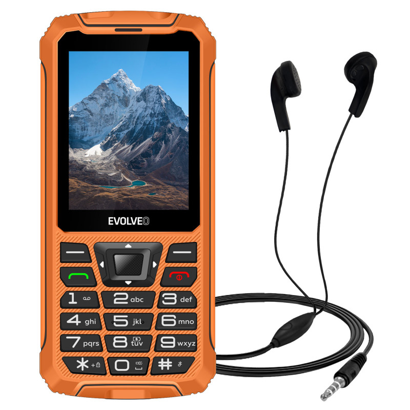 EVOLVEO StrongPhone Z6, IP68 odolný Dual SIM telefón, 2,8'' LCD, 4000mAh, Powerbanka,, oranžový