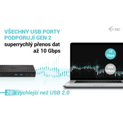 i-tec USB 3.0 / USB-C / Thunderbolt, 3x 4K Docking Station Gen 2, Power Delivery 100W
