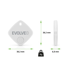 EVOLVEO TrackTag, Bluetooth lokátor s Apple Find My, biely