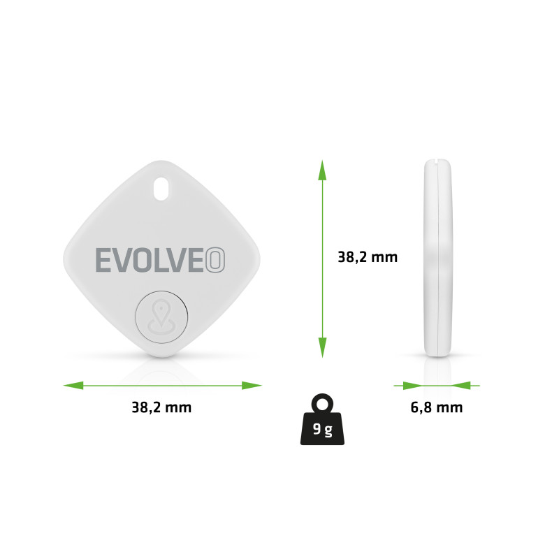 EVOLVEO TrackTag, Bluetooth lokátor s Apple Find My, biely
