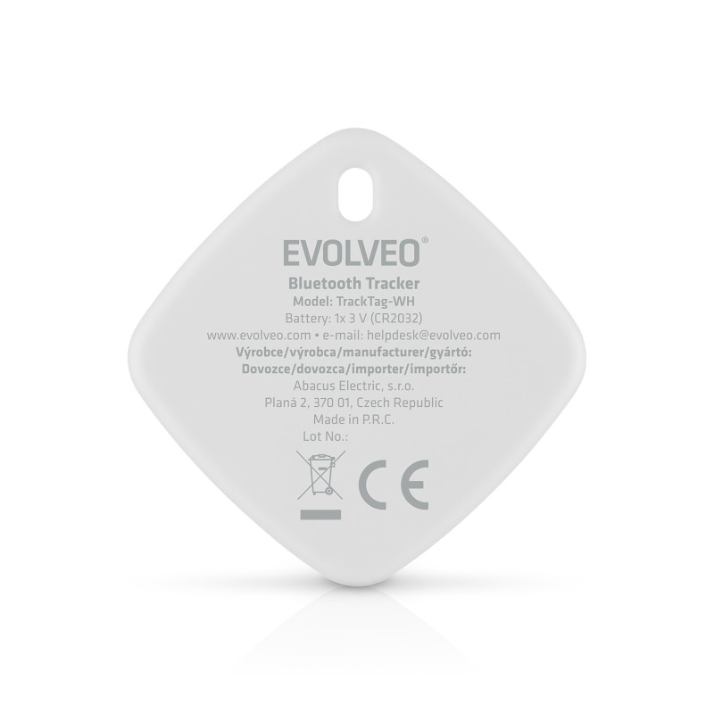 EVOLVEO TrackTag, Bluetooth lokátor s Apple Find My, biely
