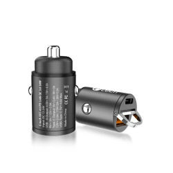 Nabíjačka USB do auta C-TECH UCC-02, 1x Type C + 1x Type A, 30W, Power delivery 3.0, Quick Charge