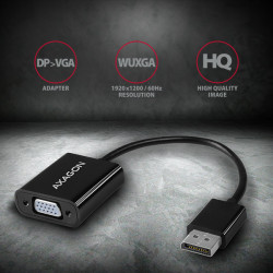 AXAGON RVD-VGN, DisplayPort - VGA redukcia / adaptér, FullHD, 1920*1200