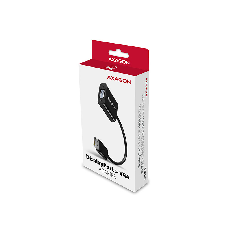 AXAGON RVD-VGN, DisplayPort - VGA redukcia / adaptér, FullHD, 1920*1200