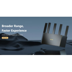 Tenda TX12L Pre AX3000 WiFi 6 Mesh Router, 1x GWAN, 3x GLAN, IPv6, 5x 6dBi, WPA 3, SK app