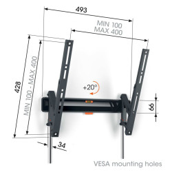 VOGELS - Vogel's TVM 3413, TV držiak s náklonom pre obrazovky 32-65'', 25 kg