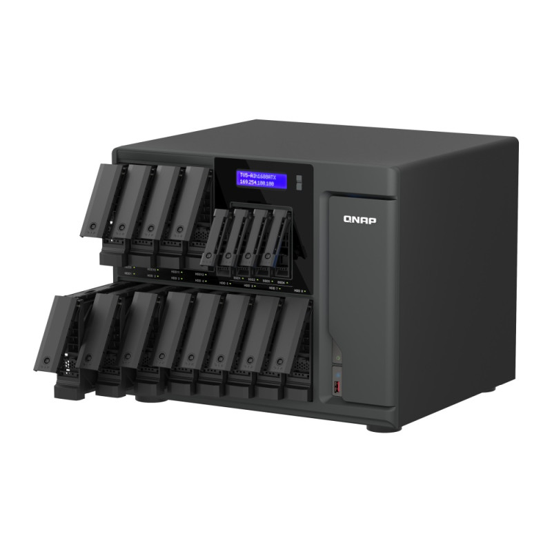 QNAP TVS-AIh1688ATX-U7-32G (Ultra 7, ZFS, 32GB DDR5 ECC RAM, 12x 3,5'' + 4x 2,5'', 2x 2,5GbE, 2x 10GbE)