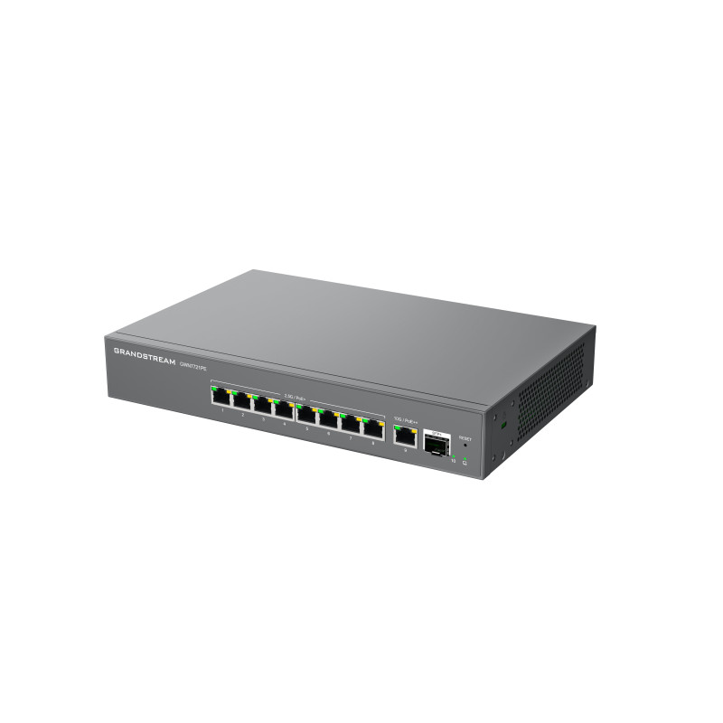 Grandstream GWN7721PE L2 Lite managed 2,5G switch, 8x 2.5GbE, 1x 10G, 1x SFP+, PoE++