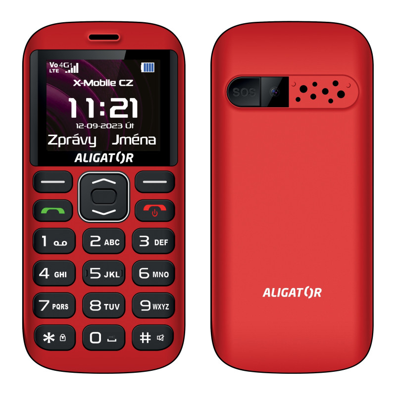 ALIGATOR A720 4G Sen.červeno-čierny+st.nab.