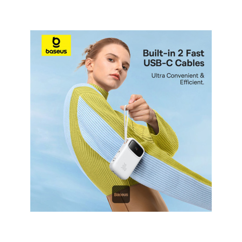NONAME - Baseus power banka Qpow 10000mAh 30W biela s USB-C káblom