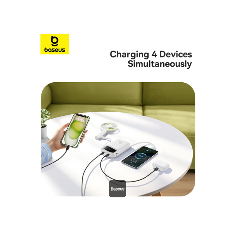 NONAME - Baseus power banka Qpow 10000mAh 30W biela s USB-C káblom