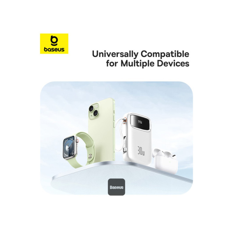 NONAME - Baseus power banka Qpow 10000mAh 30W biela s USB-C káblom