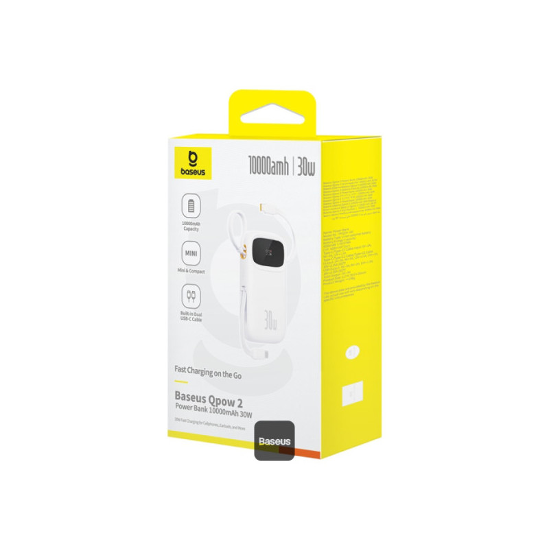 NONAME - Baseus power banka Qpow 10000mAh 30W biela s USB-C káblom