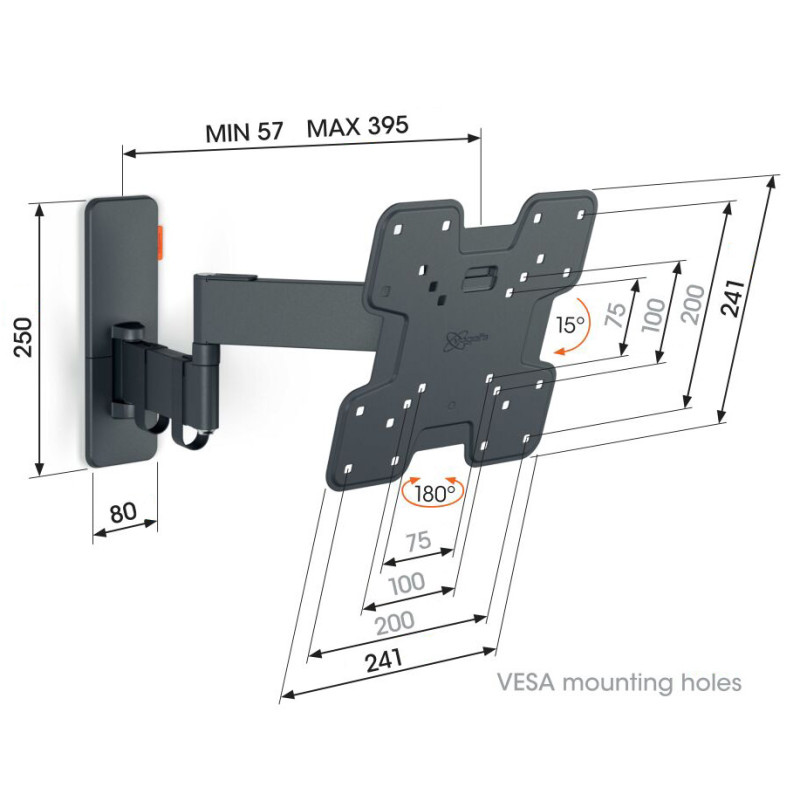 VOGELS - Vogel's TVM 1243, TV rameno s 3 kĺbmi pre obrazovky 19-43'', 15 kg