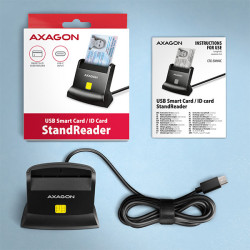 AXAGON CRE-SM4NC, USB-C čítačka kontaktných kariet Smart Card (eObčanka), stojanková, kábel 1,2 m