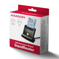 AXAGON CRE-SM4NC, USB-C čítačka kontaktných kariet Smart Card (eObčanka), stojanková, kábel 1,2 m