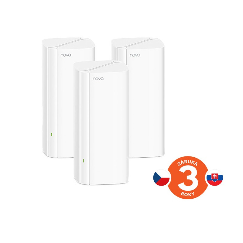 Tenda Nova EX12 (3-pack) WiFi6 AX3000 Mesh Gigabit systém, 9xGLAN/GWAN, WPA3, VPN, SMART CZ aplikácie