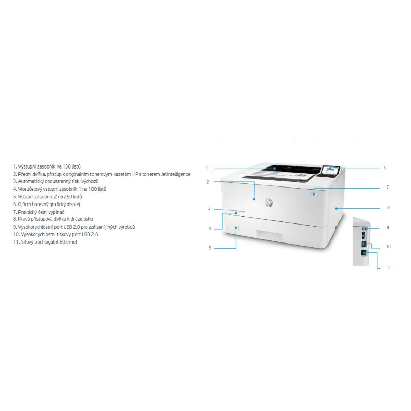 HP LaserJet Enterprise/M406dn/Tisk/Laser/A4/LAN/USB