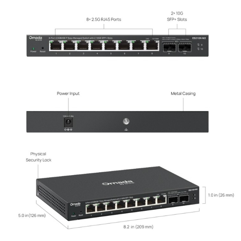 TP-Link ES210X-M2 Eas.Man.Sw.Omada 8x2.5GB+2xSFP