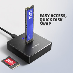 AXAGON ADSA-M2C11, USB-C 10Gbps dokovacia stanica pre 1× M.2 NVMe/SATA SSD