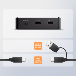 AXAGON ADSA-M2C11, USB-C 10Gbps dokovacia stanica pre 1× M.2 NVMe/SATA SSD