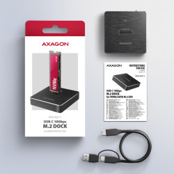 AXAGON ADSA-M2C11, USB-C 10Gbps dokovacia stanica pre 1× M.2 NVMe/SATA SSD