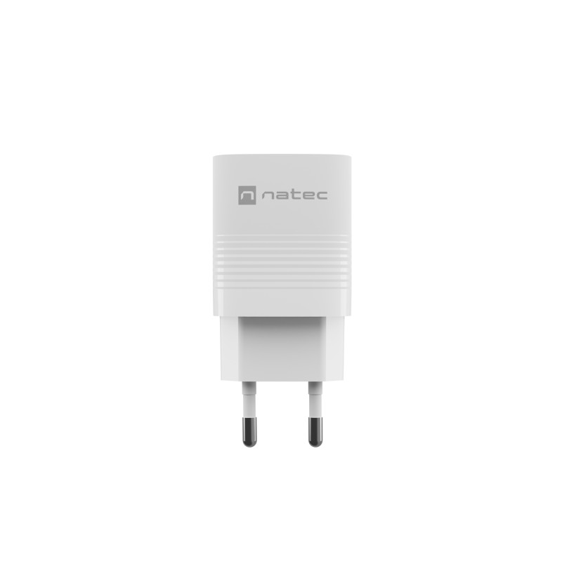 Univerzálna USB nabíjačka Natec RIBERA GaN 30W, 1X USB-A, 1X USB-C, Biela