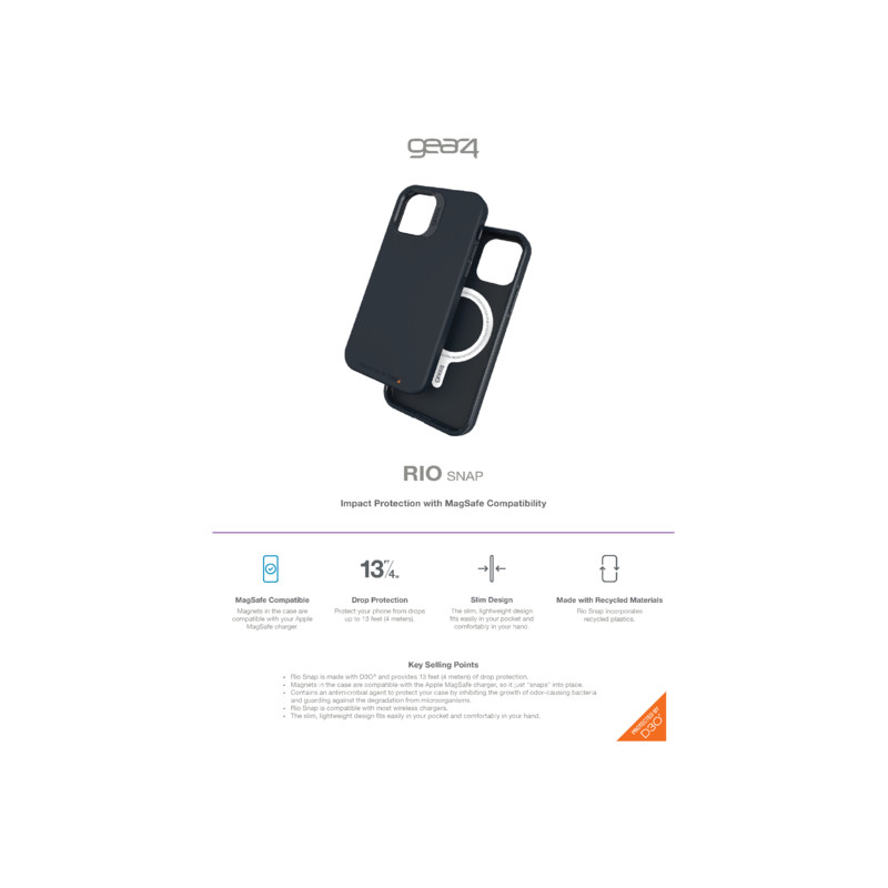 ZAGG GEAR4 D3O Rio Snap kryt iPhone 12 Pro Max čierny