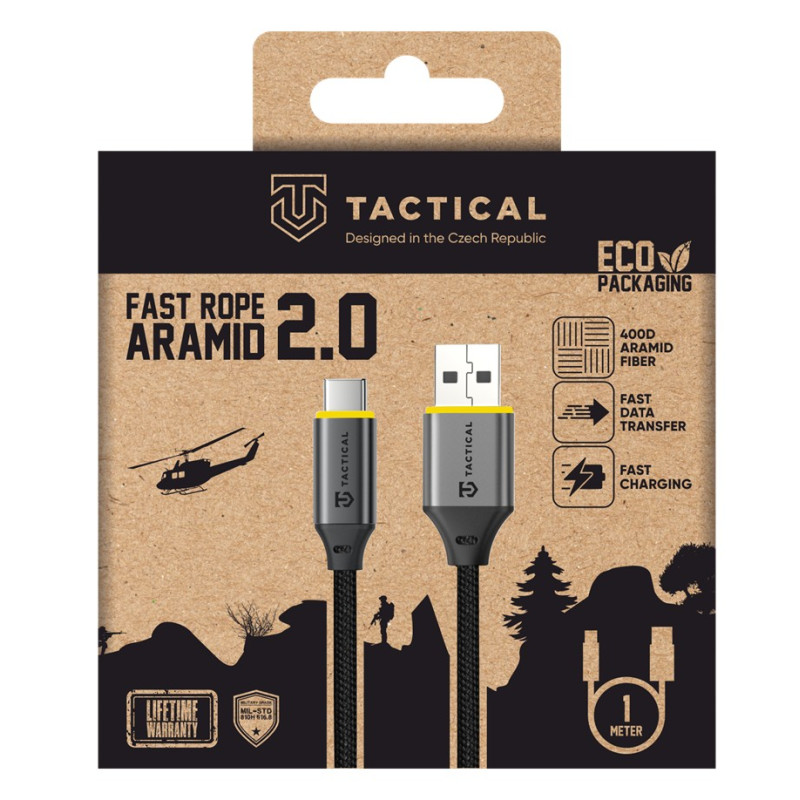 Tactical Fast Rope Aramid 2.0 Cable USB-A/USB-C 1m