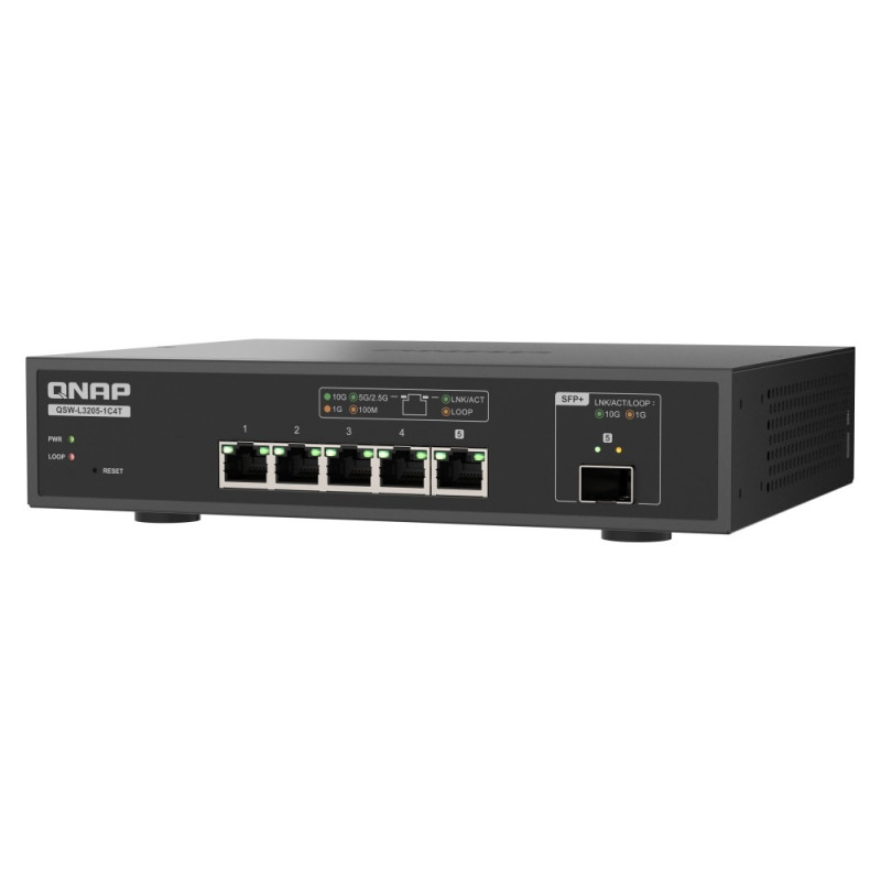QNAP switch QSW-L3205-1C4T (4x 10GbE port, 1x 10G SFP+/NBASE-T Combo, Lite Managed)