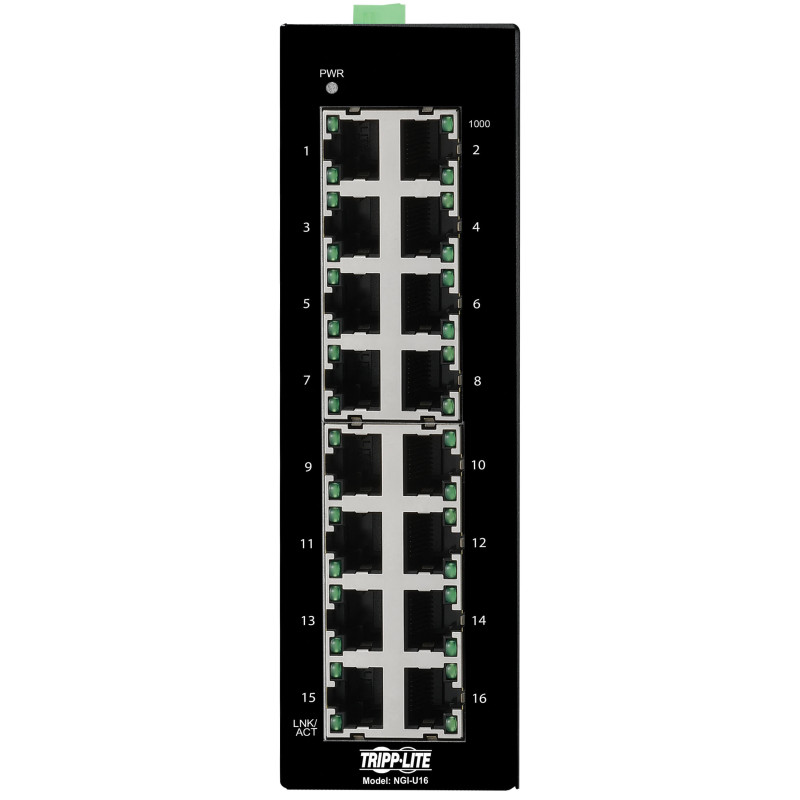 EATON - Prepínač 16x zdroj Unmanaged Ethernet Switch, 10/100/1000Mb/s, montáž DIN