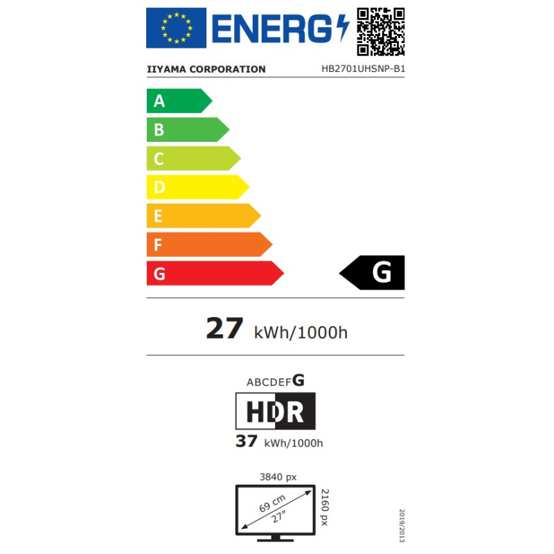 iiyama ProGraphic/HB2701UHSNP-B1/27''/IPS/4K UHD/60Hz/4ms/Čierna/3R