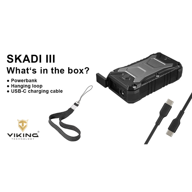 Outdoorová powerbanka Viking SKADI III/Output:DC,1xUSB-C,2xUSB-A/Wireless charge 15W max/30000mAh