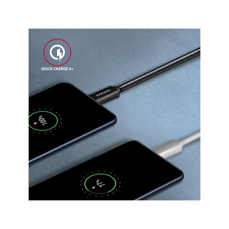 AXAGON BUCM32-CM20AB, SPEED+ kábel USB-C -- USB-C, 2m, USB 20Gbps, PD 100W 5A, 4K HD, ALU, oplet