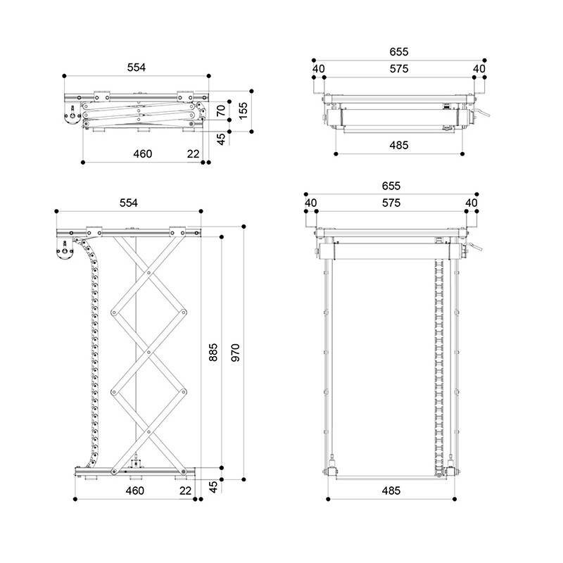 VOGELS - Vogel's PPL 2100, výťah na projektor do 35 kg, zdvih 81,5 cm