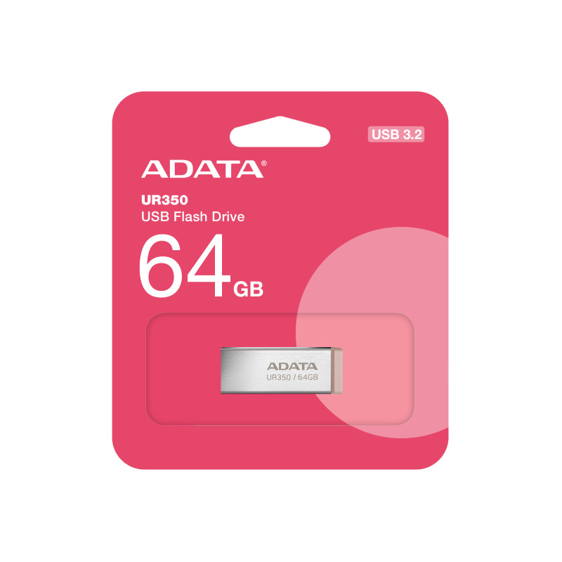 ADATA UR350/64GB/USB 3.2/USB-A/hnedá